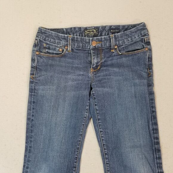 Seven7 Jeans Women's size 32 Low Rise Bootcut Blue stretch Denim Pants 32x30 - Picture 2 of 14